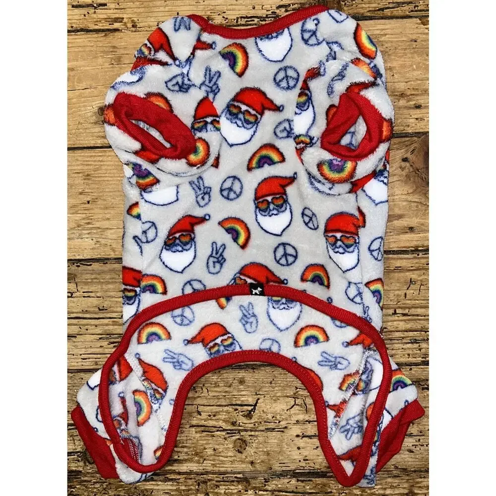 hotel doggy Size S rainbow Santa clause pajamas